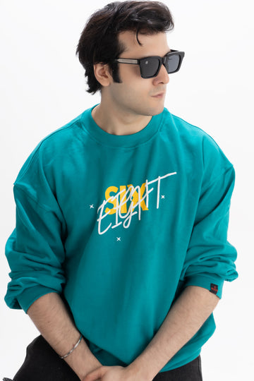 Unveiled - Oversized Teal Blue Unisex Sweatshirt