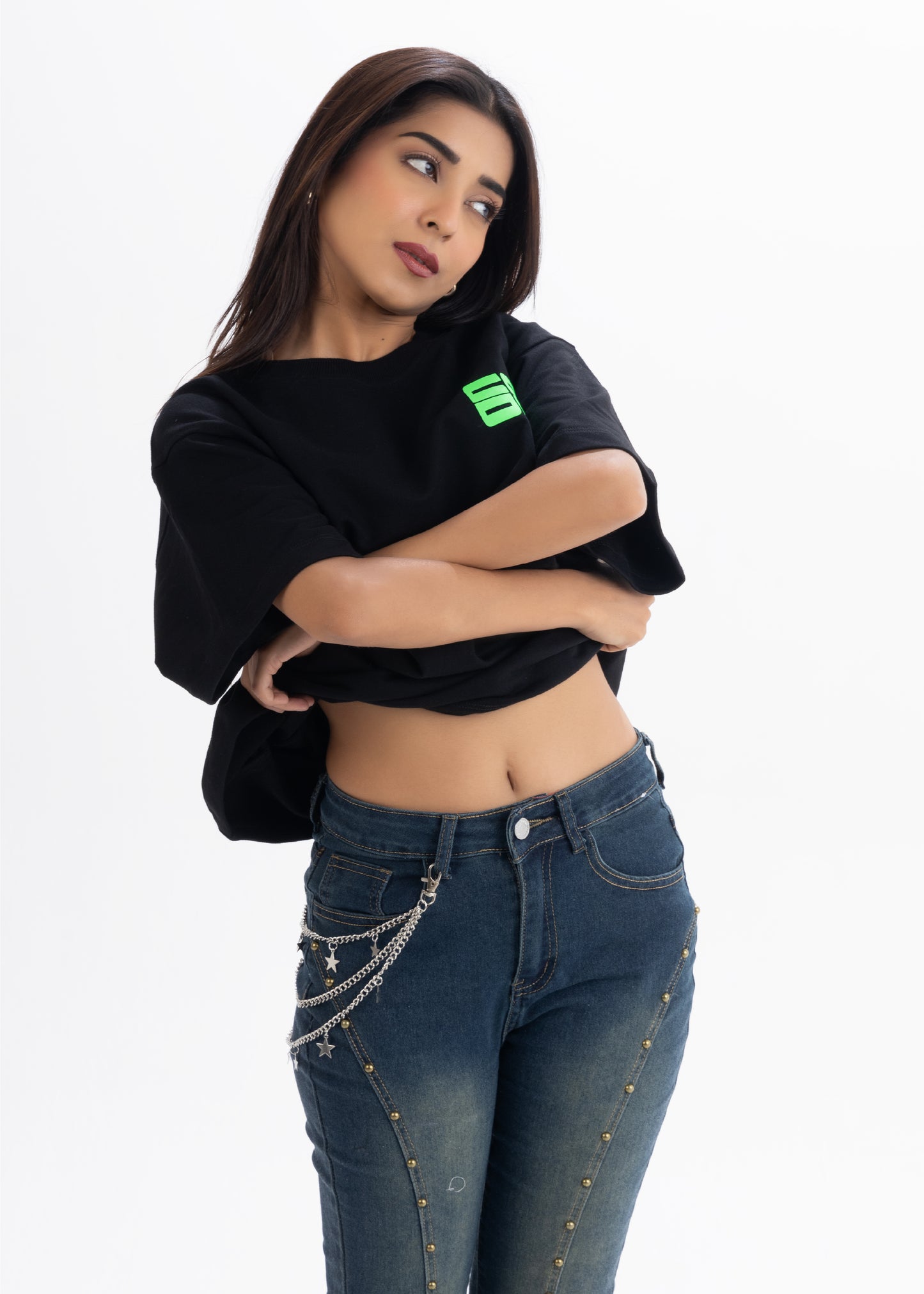 Stone Cold Oversized Black French Terry Cotton Tee