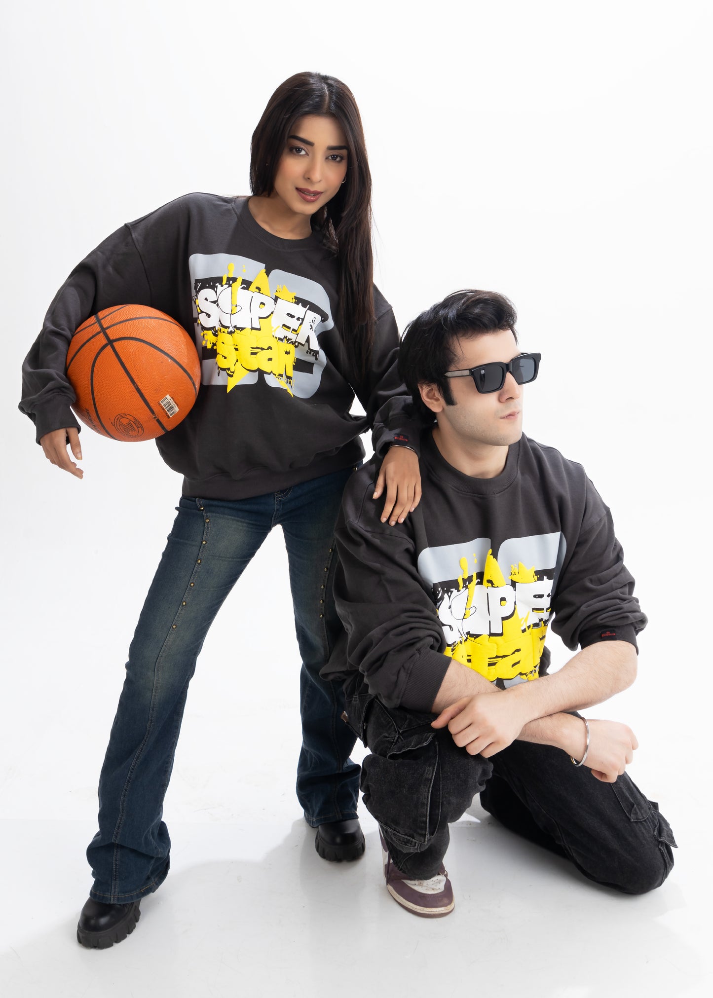 Starboy Syndrome Oversized Charcoal Grey French Terry Cotton Sweatshirt