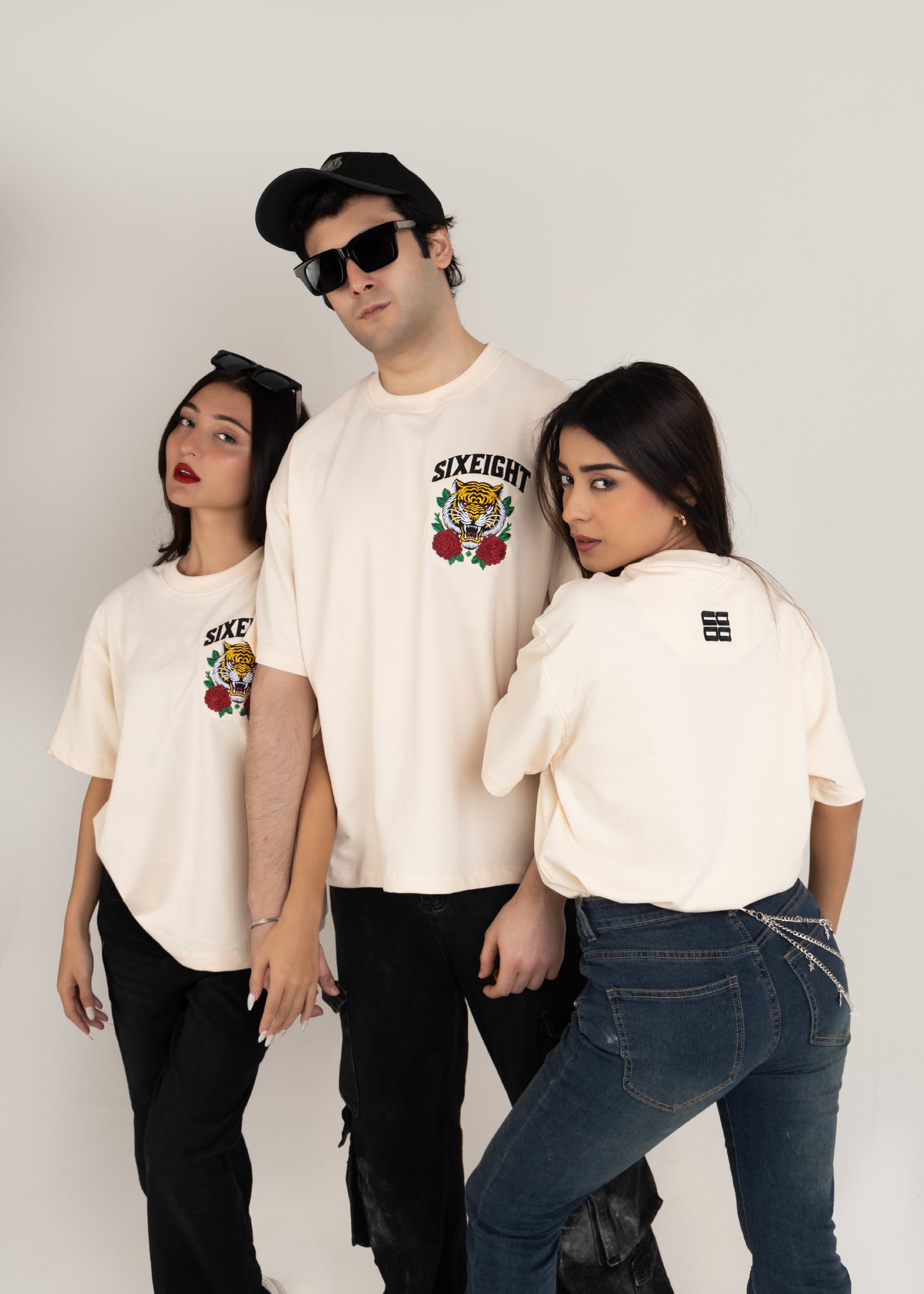 Roze Claw Cream French Terry Cotton T-Shirt