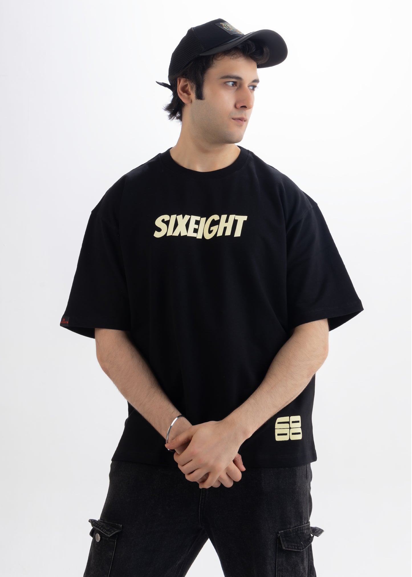Dead Bloom French Terry Cotton T-Shirt Black