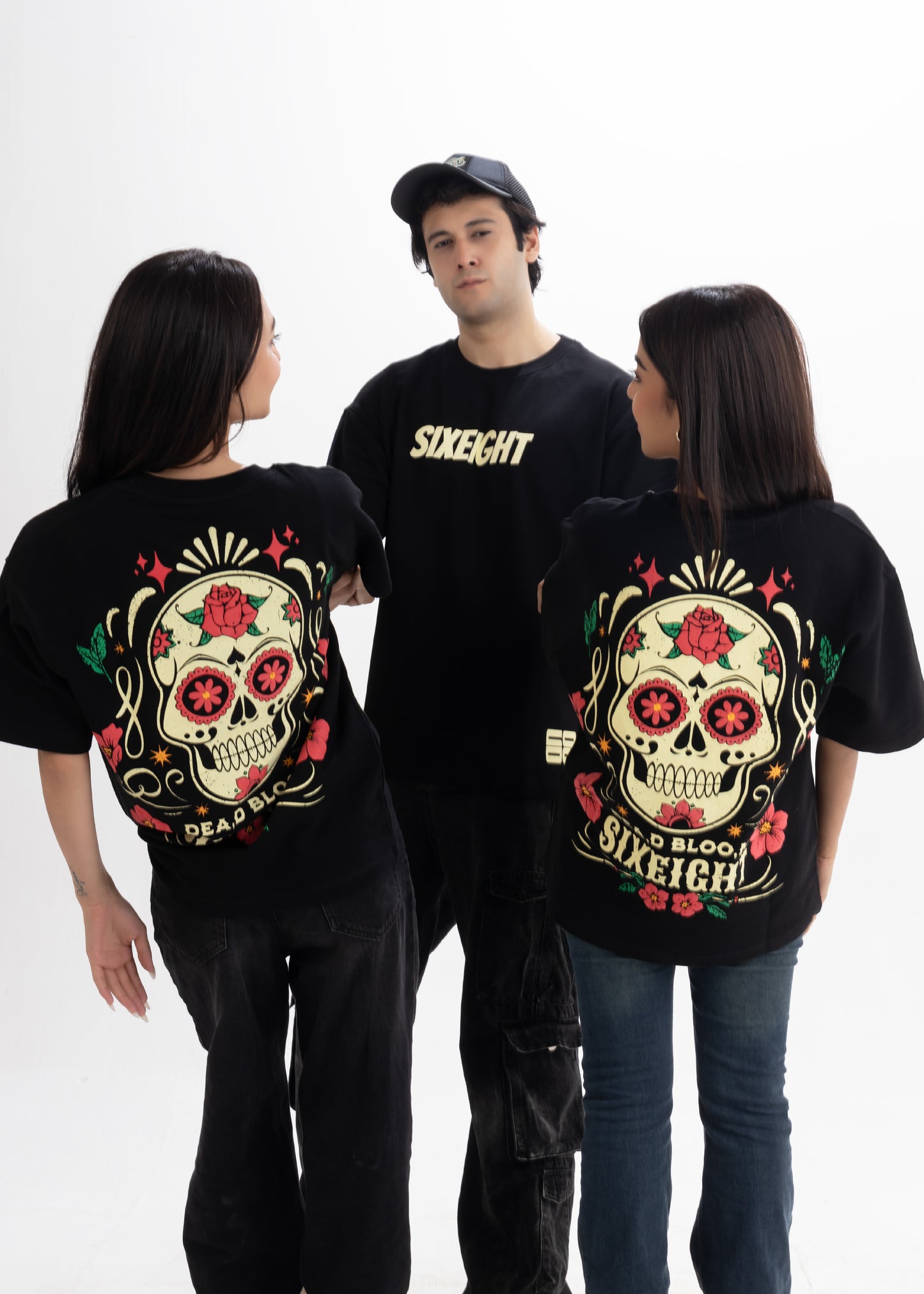 Dead Bloom French Terry Cotton T-Shirt Black