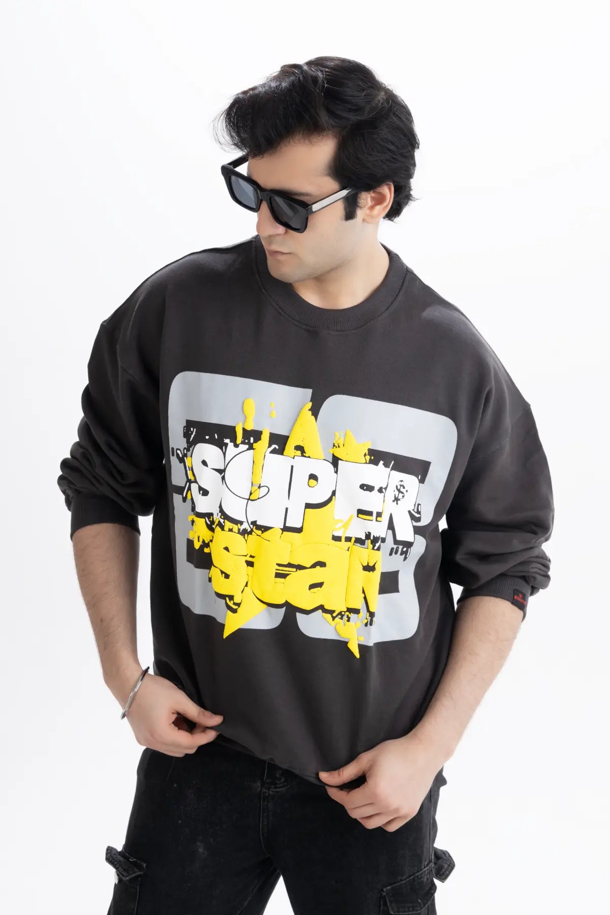 Starboy Syndrome - Oversized Charcoal Grey Unisex Sweatshirt