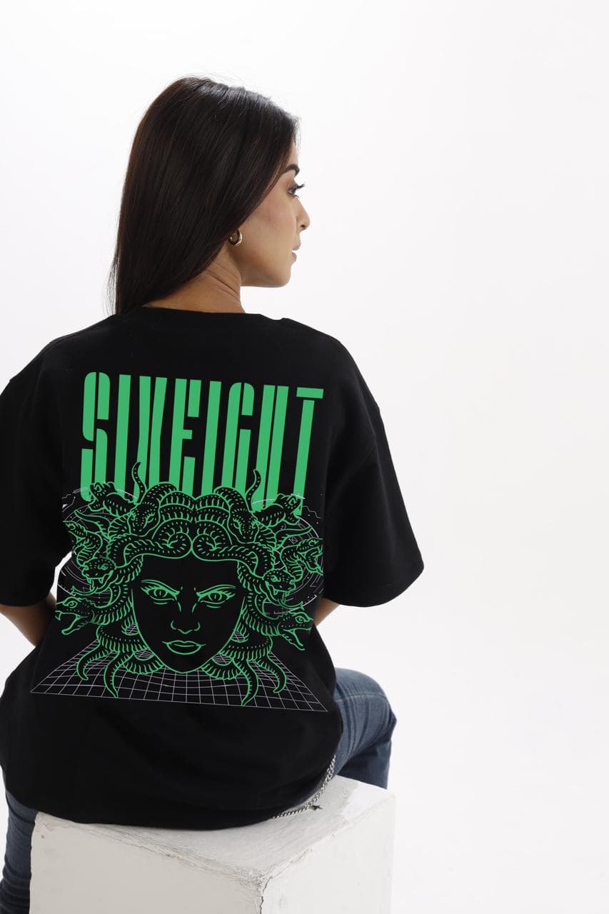 Stone Cold Oversized Black French Terry Cotton Tee