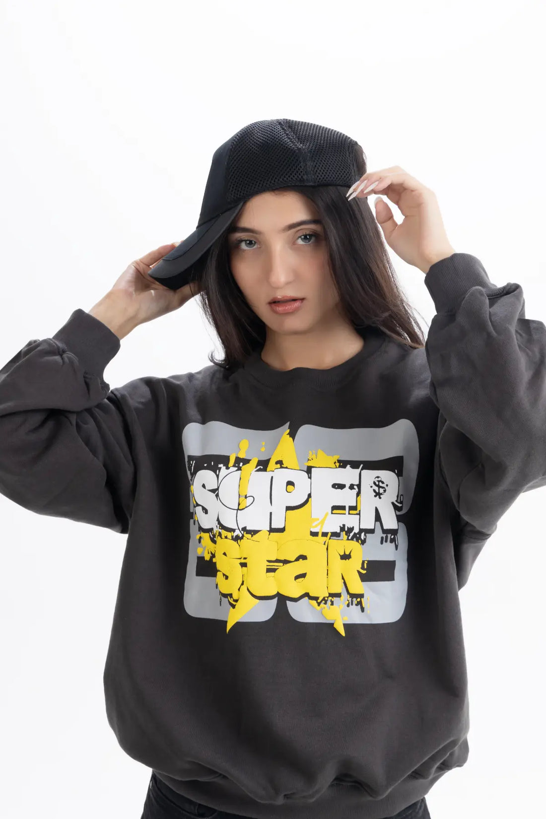 Starboy Syndrome - Oversized Charcoal Grey Unisex Sweatshirt
