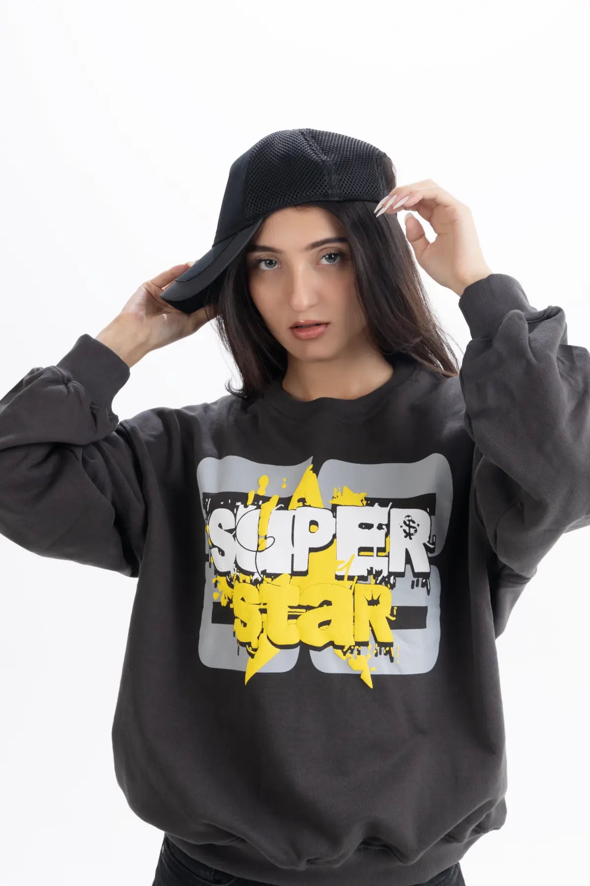 Starboy Syndrome - Oversized Charcoal Grey Unisex Sweatshirt