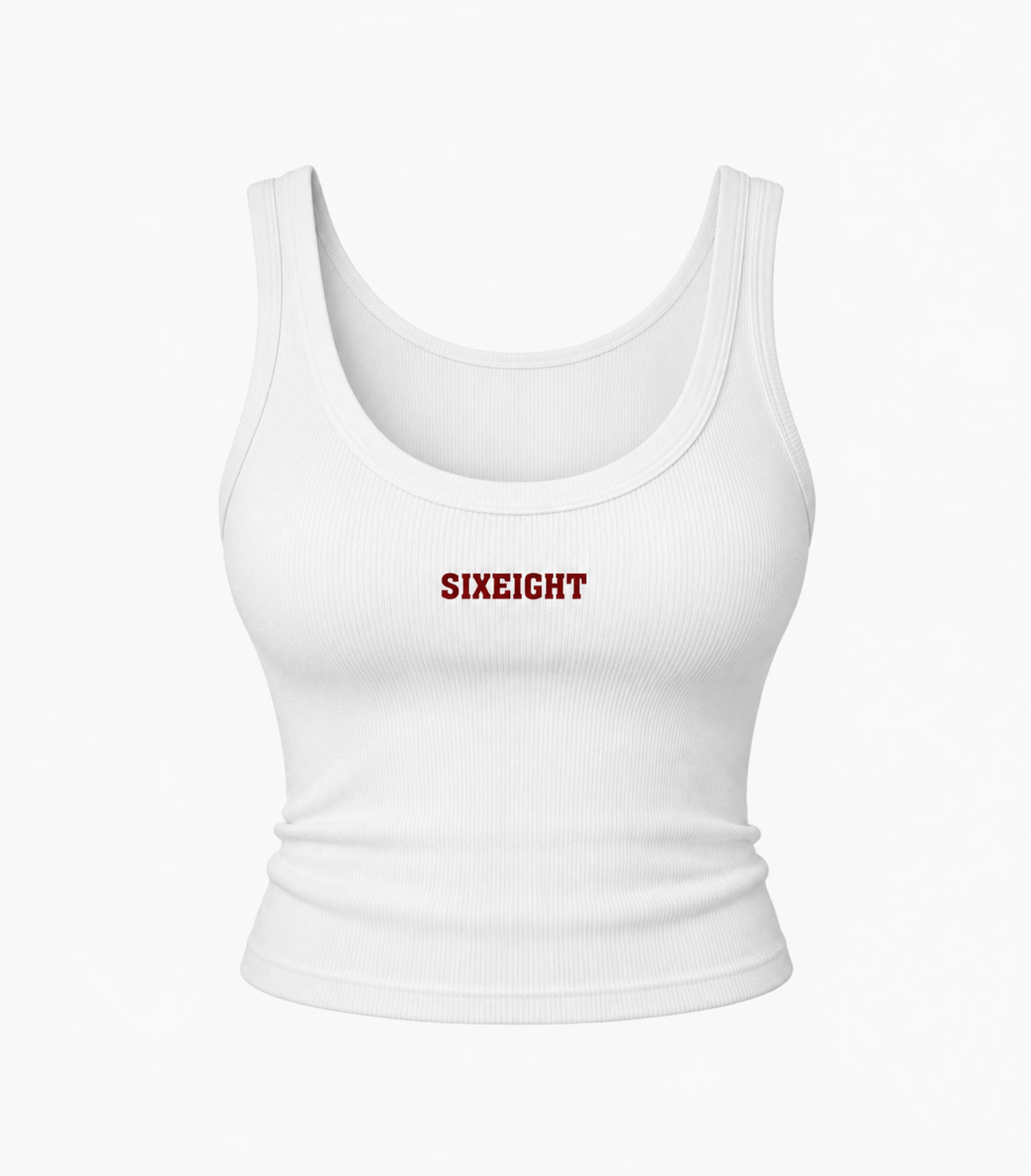 Cloud White Fitted Ribbed Tank Top