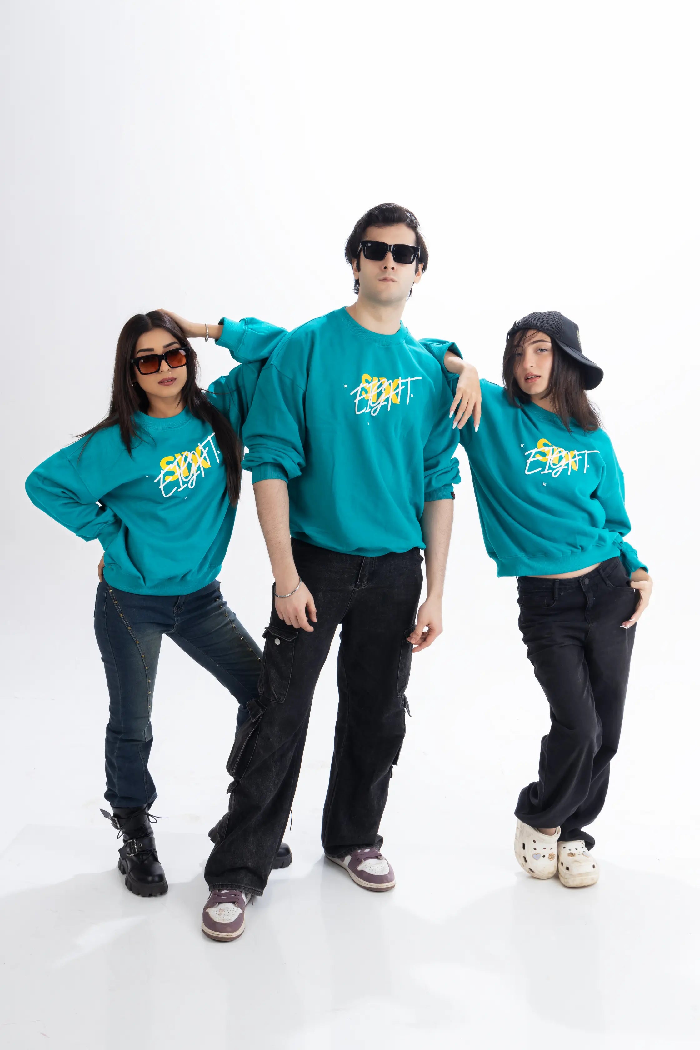 Unveiled - Oversized Teal Blue Unisex Sweatshirt