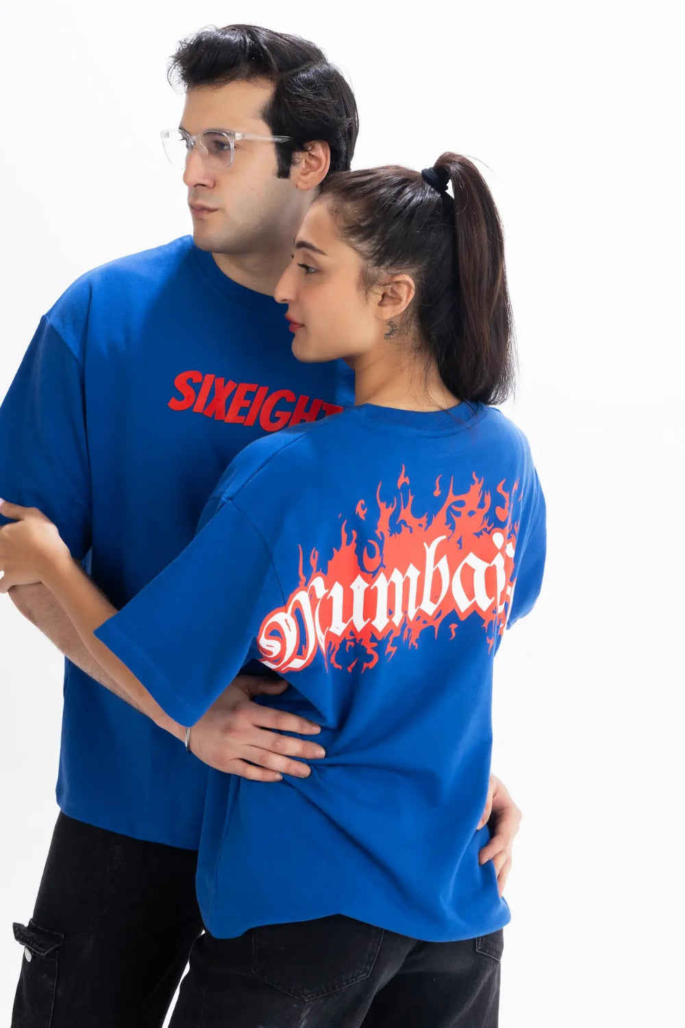 Not New York, Mumbai City Oversized Royal Blue Unisex T-Shirt