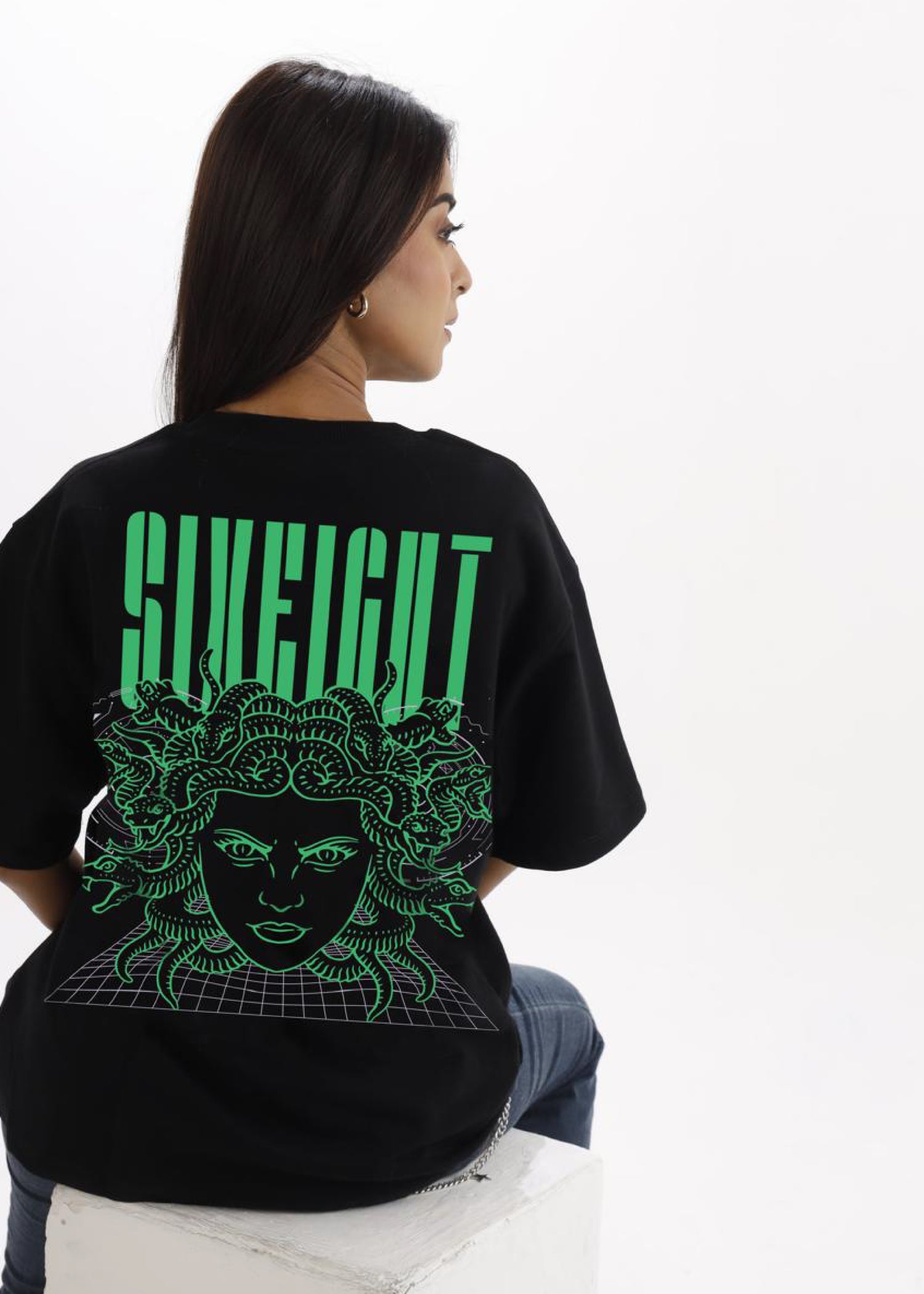 Stone Cold Oversized Black French Terry Cotton Tee