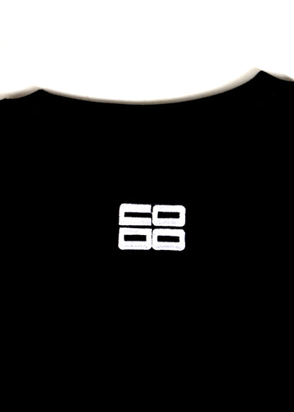 Roze Claw Black French Terry Cotton Embroidered Tee
