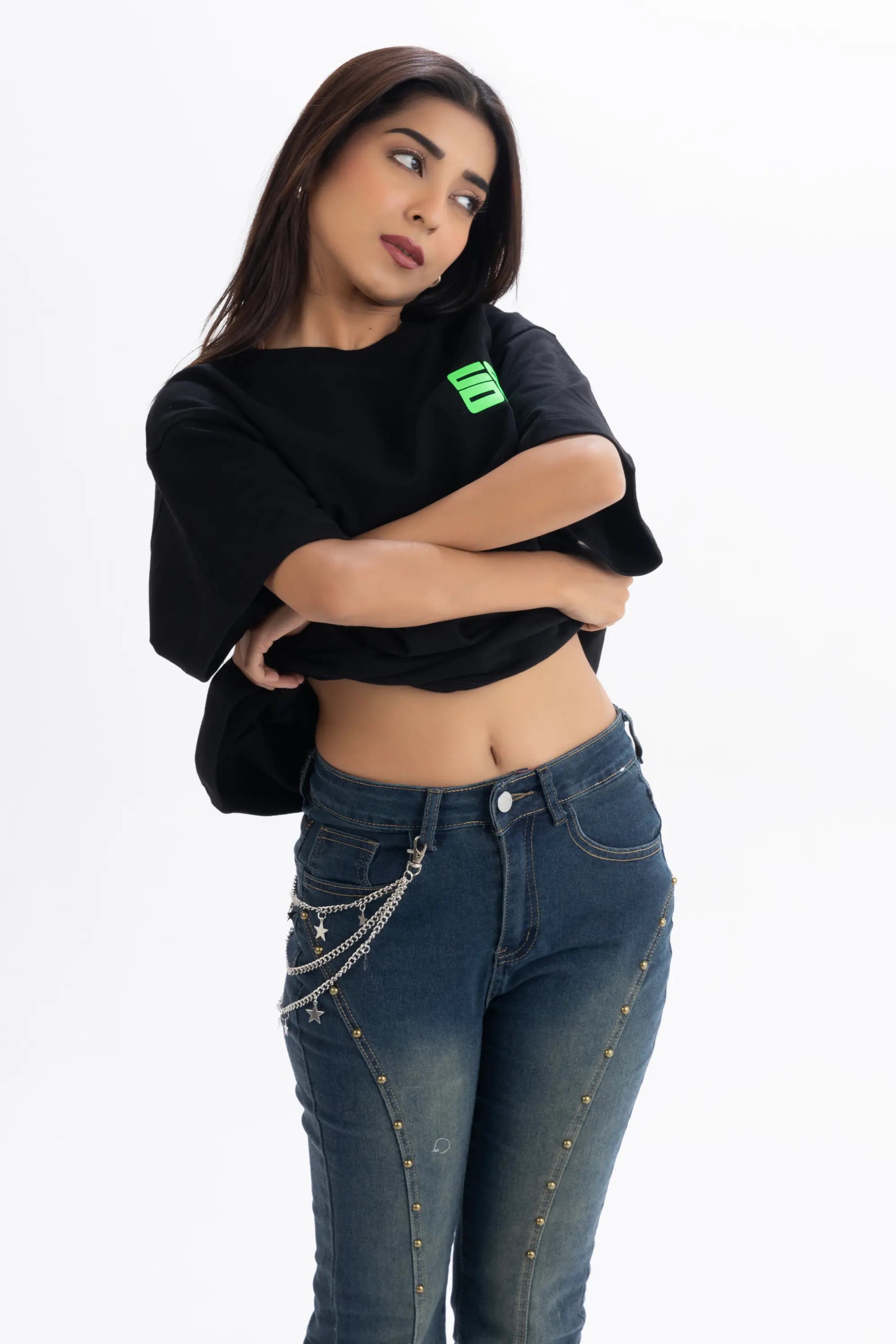 Stone Cold Oversized Black French Terry Cotton Tee