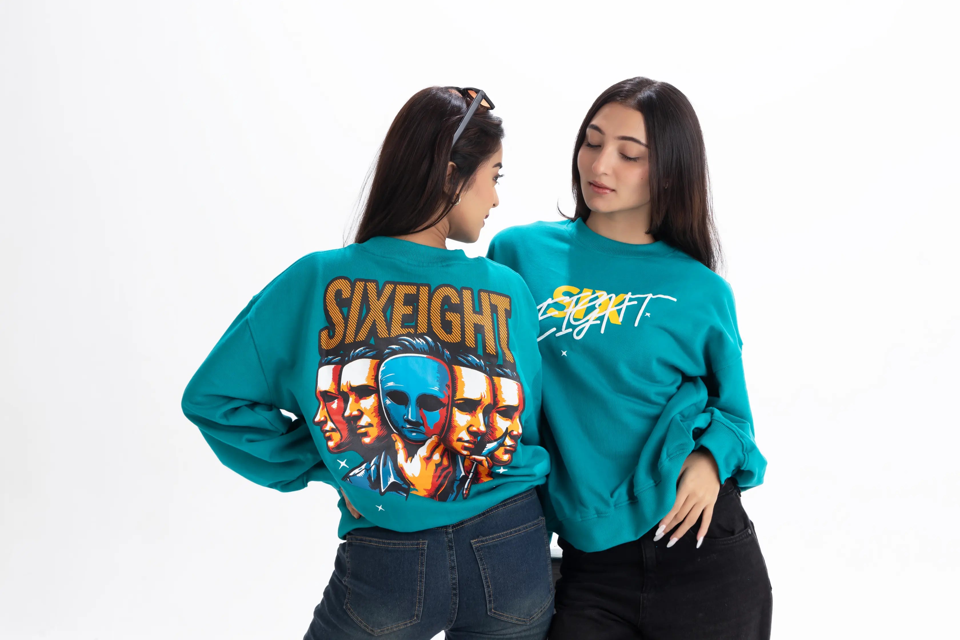 Unveiled - Oversized Teal Blue Unisex Sweatshirt