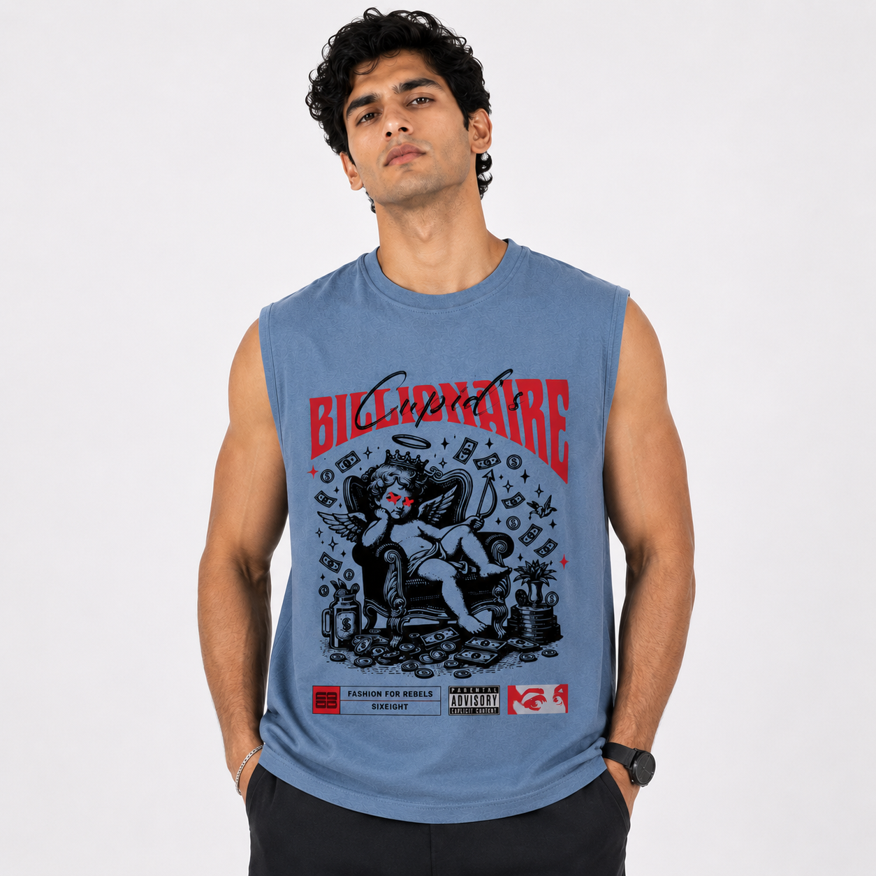Cupid's Billionaire Boxy Fit Muscle Tank