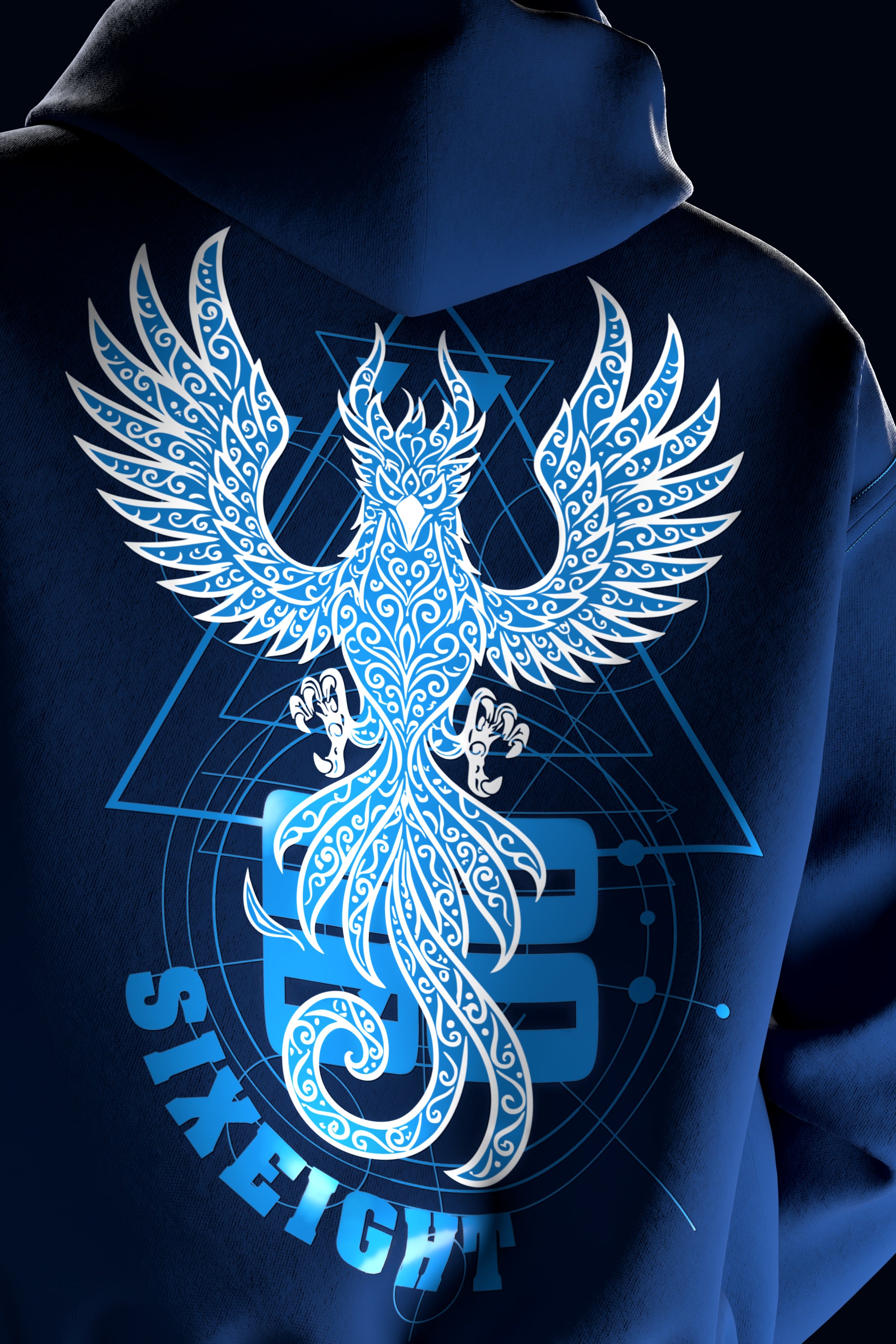 Celestial Phoenix – Midnight Navy Zip Hoodie
