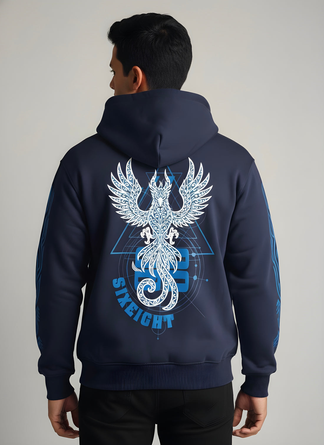 Celestial Phoenix – Midnight Navy Zip Hoodie